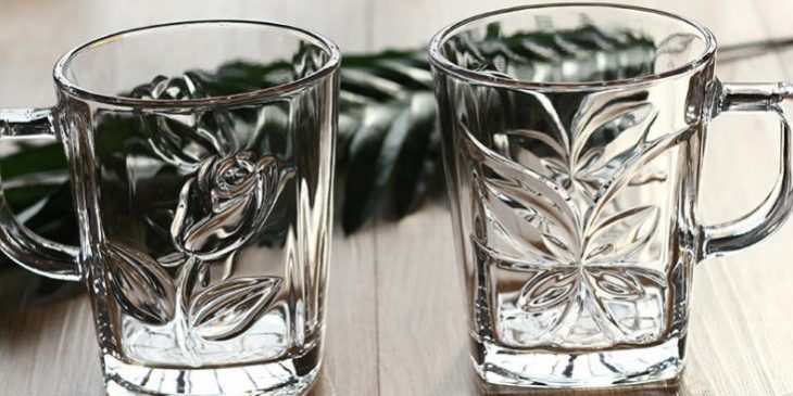 Rose Carved Glass Mug (2)