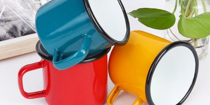 Solid color enamel mug (2)