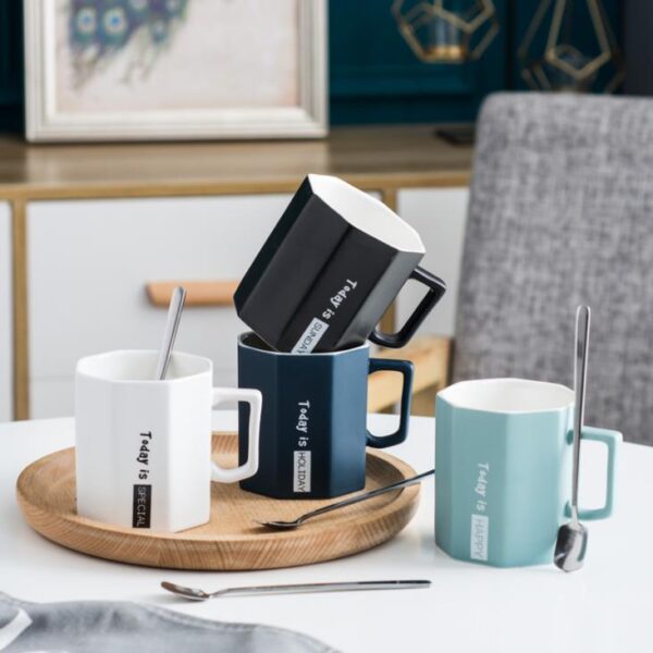 Diamond Ceramic Mug | Stylish Geometric Coffee Cup for Home & Gifts