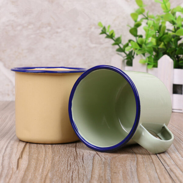 Pure yellow enamel mug (5)