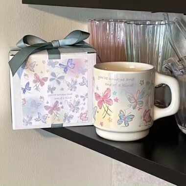 Cute colorful cartoon ceramic mugs with animal prints for home and kids
