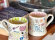 Cute colorful cartoon ceramic mugs with animal prints for home and kids