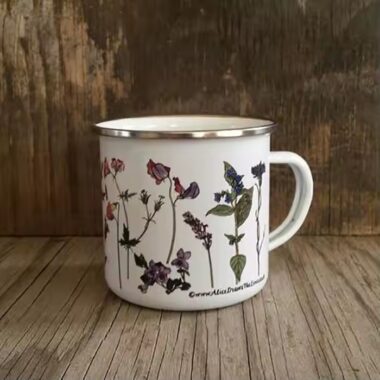 Custom eco-friendly color enamel camping mug for outdoor and promotional use