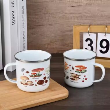 Custom eco-friendly color enamel camping mug for outdoor and promotional use