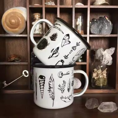 Custom eco-friendly color enamel camping mug for outdoor and promotional use
