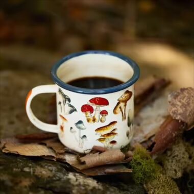 Custom eco-friendly color enamel camping mug for outdoor and promotional use