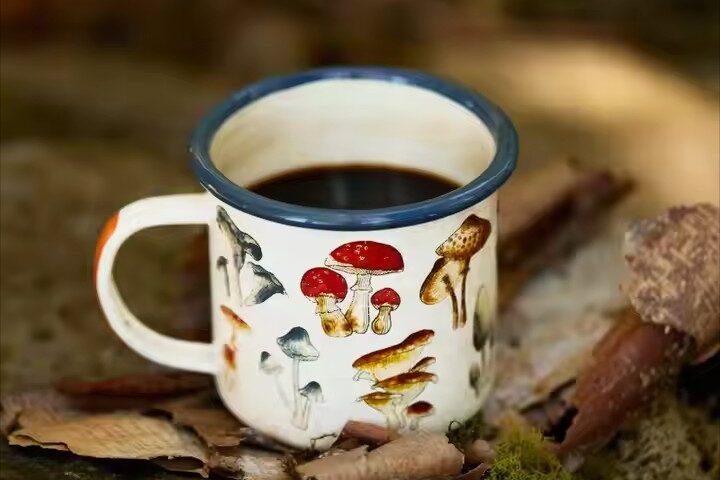 Custom eco-friendly color enamel camping mug for outdoor and promotional use