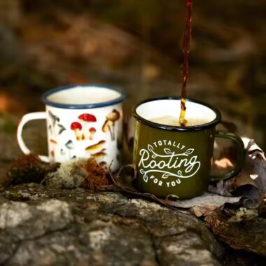 Custom eco-friendly color enamel camping mug for outdoor and promotional use