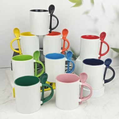 Personalized sublimation mugs with custom designs for heat transfer