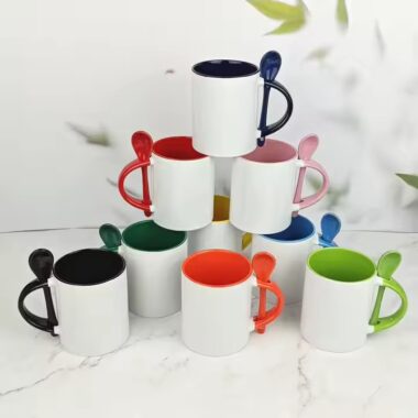 Personalized sublimation mugs with custom designs for heat transfer