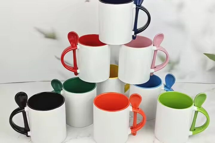 Personalized sublimation mugs with custom designs for heat transfer