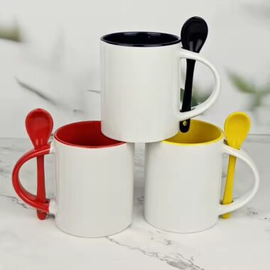 Personalized sublimation mugs with custom designs for heat transfer