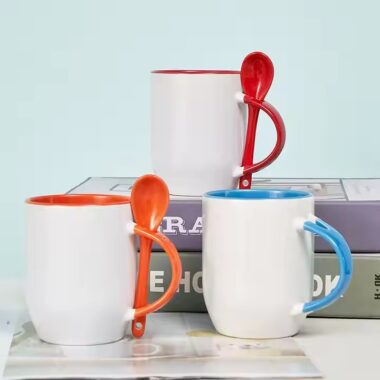 Personalized sublimation mugs with custom designs for heat transfer