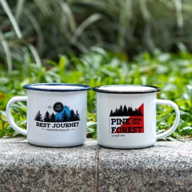 Factory direct outdoor enamel camping mug for campfire and branding use