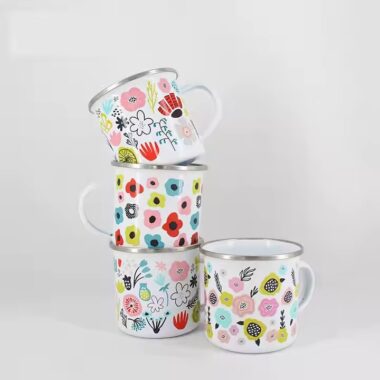 Factory direct outdoor enamel camping mug for campfire and branding use