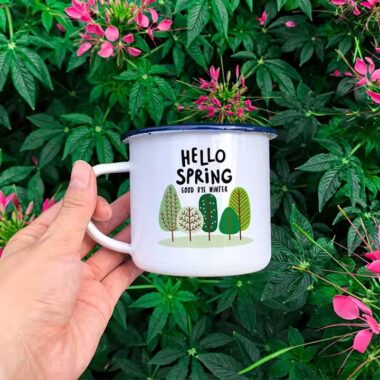 Factory direct outdoor enamel camping mug for campfire and branding use