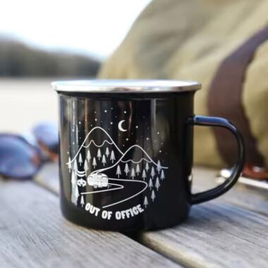 Eco-friendly camping enamel mug for outdoor and travel use