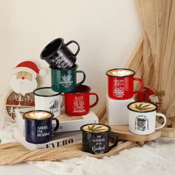 Eco-friendly camping enamel mug for outdoor and travel use