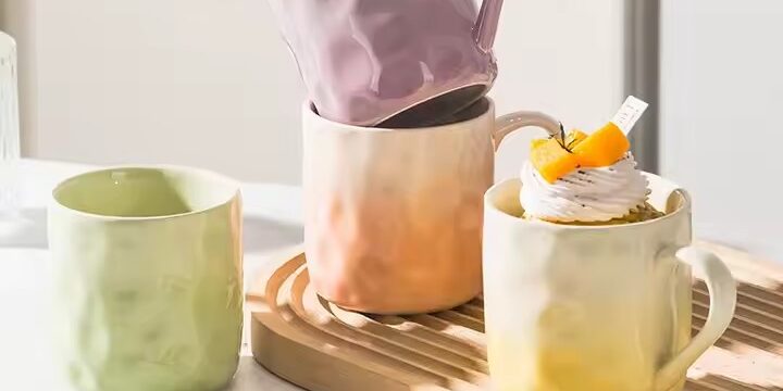 Creative Gradient Color Ceramic Coffee Mug with Glossy Finish