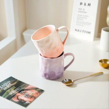 Creative Gradient Color Ceramic Coffee Mug with Glossy Finish
