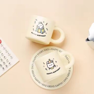 Cute cartoon animal ceramic coffee mug for birthday gift