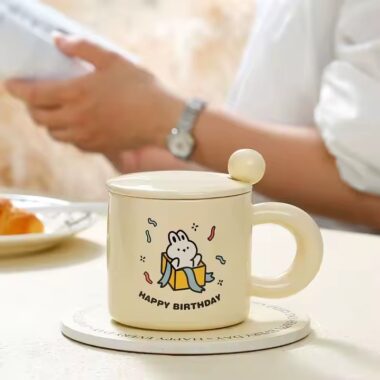 Cute cartoon animal ceramic coffee mug for birthday gift