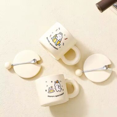 Cute cartoon animal ceramic coffee mug for birthday gift