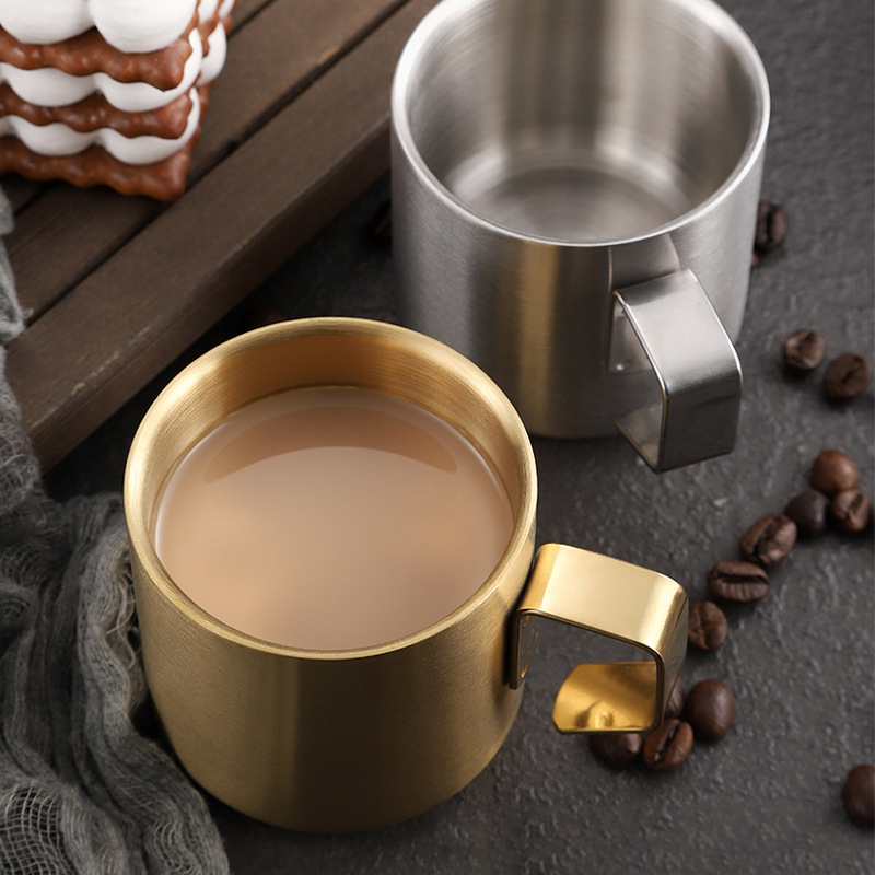 Double wall insulated stainless steel coffee mug for travel and branding