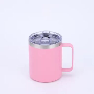 Double wall stainless steel camping mug for outdoor travel use