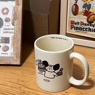 Cute Cartoon Dog Ceramic Coffee Mug with Custom Logo Option