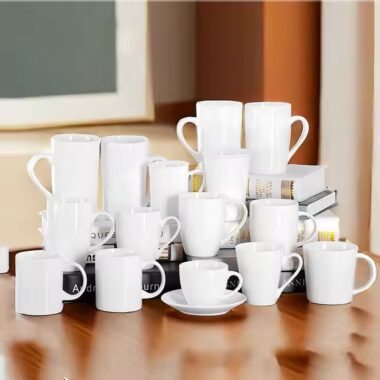 Custom logo ceramic sublimation coffee mug for heat transfer printing