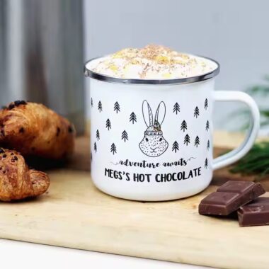 Best-selling reusable enamel camping mug for outdoor adventures and branding