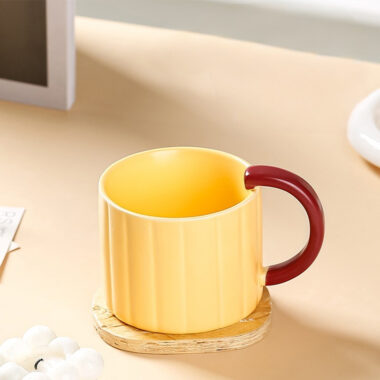 Nordic Minimalist Vertical Stripe Ceramic Coffee Mug