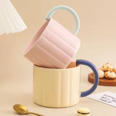 Nordic Minimalist Vertical Stripe Ceramic Coffee Mug