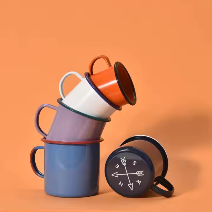 Stylish custom enamel mug for wholesale and daily drinkware