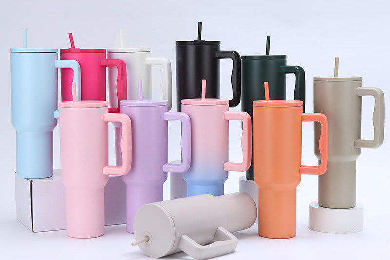 portable stainless steel double wall travel mug