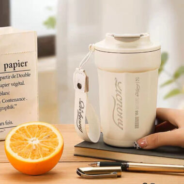 stylish insulated travel mug with custom design