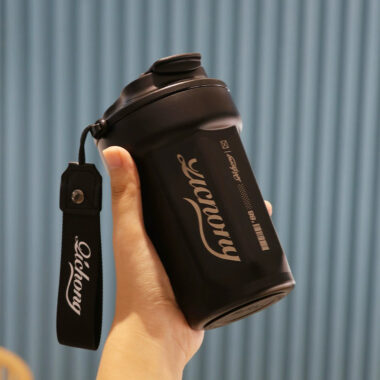 stylish insulated travel mug with custom design