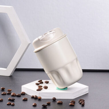 stylish stainless steel insulated travel mug with logo