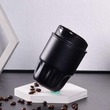 stylish stainless steel insulated travel mug with logo