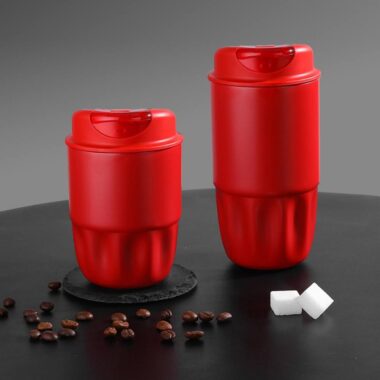 stylish stainless steel insulated travel mug with logo