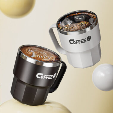 reusable double wall travel mug with lid custom logo