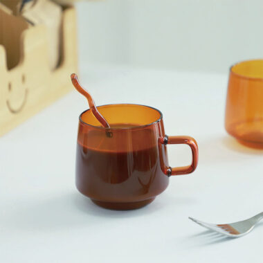 amber minimalist coffee glass mug wholesale