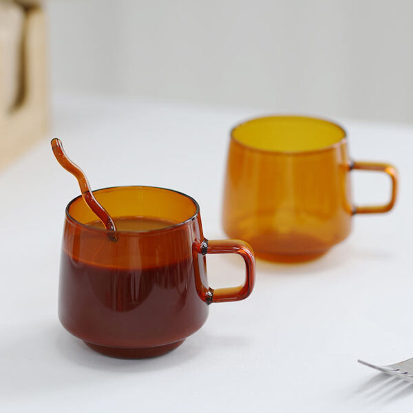 amber minimalist coffee glass mug wholesale