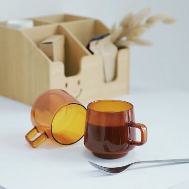 amber minimalist coffee glass mug wholesale