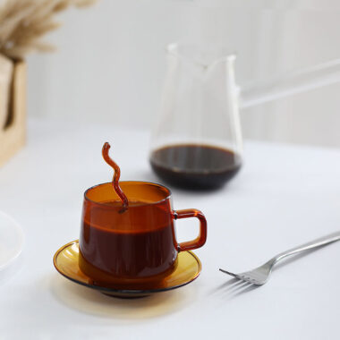 amber minimalist coffee glass mug wholesale