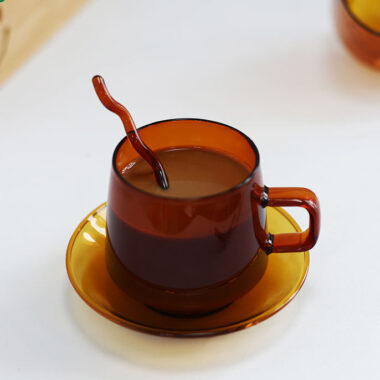 amber minimalist coffee glass mug wholesale