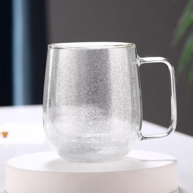 double wall flowing sand glass mug supplier