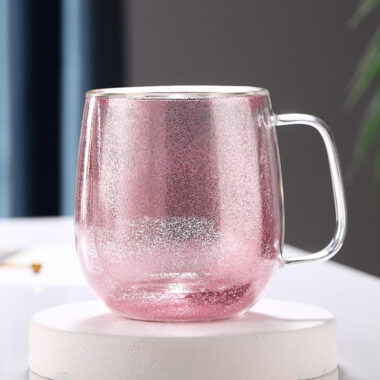 double wall flowing sand glass mug supplier