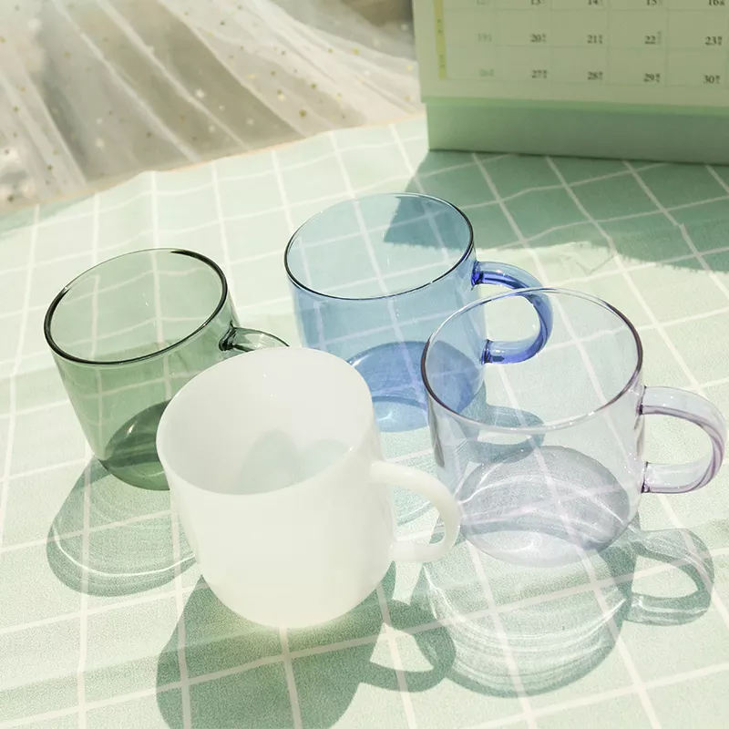 custom high quality colored glass mug supplier